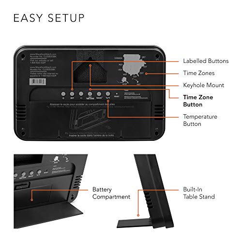 image for Marathon Commercial Grade Panoramic Atomic Wall Clock with Table Stand