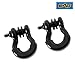 EAG 3/4 inch Black D-Ring Shackles 4.75 Ton Capacity with 7/8 inch Diameter Pin and Black Isolator Washer Kits 1 Pair