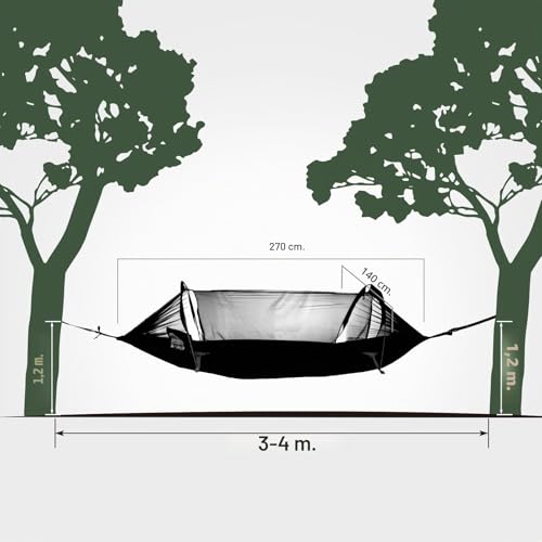 Night Cat Rainfly 1 Person Hammock Tent with Mosquito Net Waterproof Hiking Garden Camping Backyard Wild