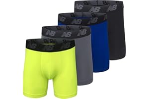 New Balance Mens 5" Performance No Fly Boxer Brief (4 Pack) Boxer Briefs