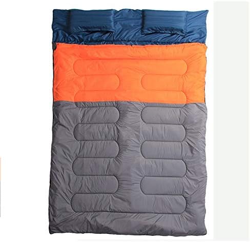 Zxk カップルダブル寝袋広げ厚い暖かい屋外キャンプ屋内ランチ休憩大人ダブルコットン寝袋