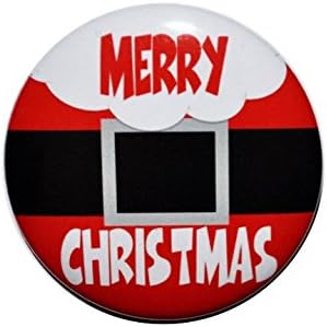 Merry Christmas on Santa Claus suite background 2 1/4 inch button