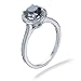 1.50 CT Black Diamond Engagement Ring 10K White Gold In Size 8