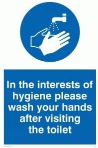 In the interest of hygiene please wash your hands after visiting the toilet - Mandatory Sign by safetysignsupplies