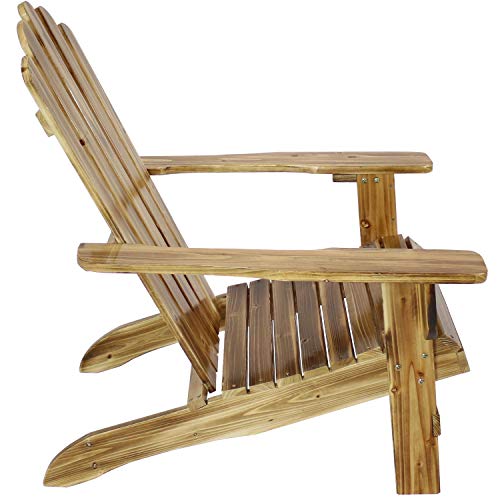Sunnydaze Rustic Adirondack Chair Natural Fir Wood Material with