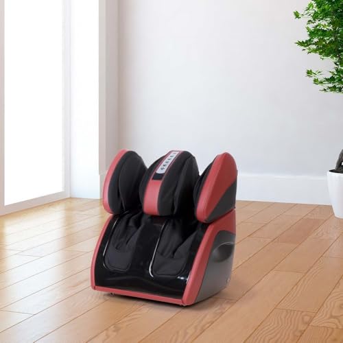GLOBAL RELAX | VITALZEN PLUS Electric Massager for Feet, Legs, Thighs and Knees | Red I 3 Intensities and Massage Modes I Compression I Heat | Pain Relief | Relaxation