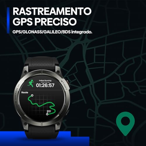 Zeblaze Smart Watch Stratos 3 Pro Relogio Inteligente Masculino Relógio Inteligente, GPS 100+, 5ATM a Prova d'Agua, Chamadas Bluetooth,Android Smart Watch for Android IOS