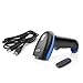 Wireless 2.4G Barcode Scanner Bar Code Reader Long Transmission Distance Automatic Laser Network USB Cordless & Wired 1D Bar-Code Scanner for Mac Windows Quickbooks Linux Handheld Rechargeable (Blue)