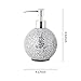 WHOLE HOUSEWARES | Glass Mosaic Hand Soap Dispenser for Bathroom | Lotion Bottle for Kitchen, Bathroom with Chrome Plated Plastic Pump |14 Ounce Set of 2 (Silver)