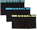 Diesel Men's Essentials 3-Pack Kory Boxer Trunk,Teal/Aqua/Yellow,M