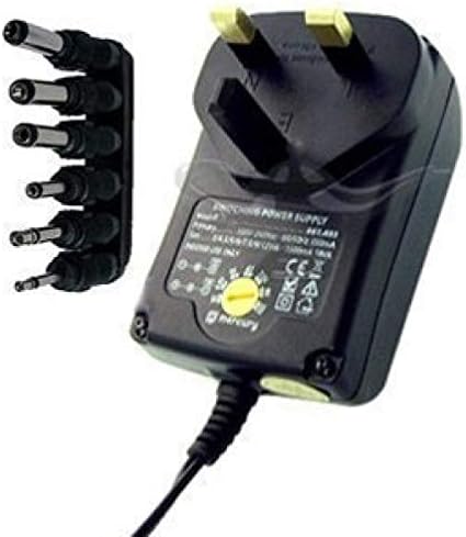 PowerPax 6-Way 1500mA max. AC to DC Universal Multi Voltage 3V / 4.5V / 6V / 7.5V / 9V / 12V Plug in Mains AC Power Adapter Adaptor Power Supply Replacement