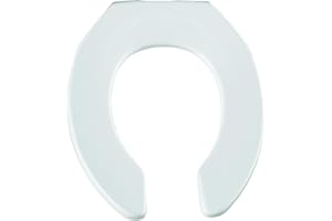 BEMIS 955CT Commercial Open Front Plastic Toilet Seat, Heavy Duty Industrial Seat without Lid, Secure Installation for Long Lasting Use, Round, White