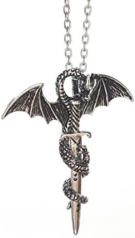 Serebra Jewelry Dragon Sword Pendant with Necklace Gold or Silver Sword