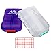 M MUchengbao Travel Pill Organizer Pocket Pharmacy ，with 3 Types of Labels 10 Compartments Small Fold Pill Box BPA-Free Daily Travel Pill Case Medicine Organizer for Store (White + Purple)