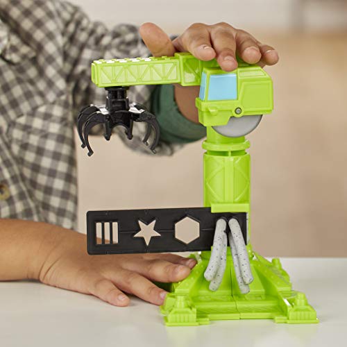 Play-Doh E5400EU5 Wheels Crane and Forklift Construction Toys with Non-Toxic Cement Buildin' Compound Plus 2 Additional Colours, Multicolour - Thumbnail 5