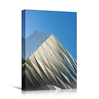 Canvas Wall Art White Building Pattern Abstract Architecture & Maps Building Chic Home Office Photography - 12x18 inches