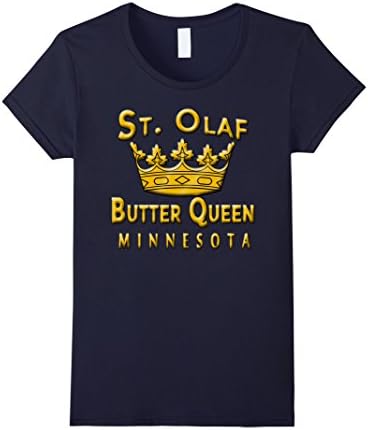 Women's St Olaf Butter Queen Tshirt from Scarebaby Design Large Navy