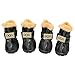 WINSOON Dog Australia Boots Pet Antiskid Shoes Winter Warm Skidproof Sneakers Paw Protectors 4-pcs Set (Size 1, Black)