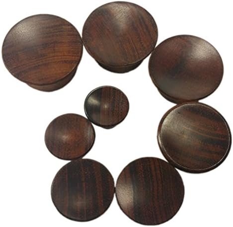 PAIR 8G-30mm Red Tiger Wood Mayan Flare Plugs Tunnels Gauges Organic