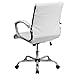 Flash Furniture Merideth Mid-Back Designer White LeatherSoft Executive Swivel Office Chair with Chrome Base and Arms