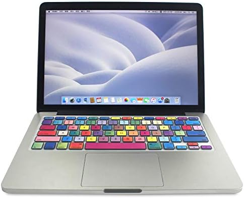 Premium Silicone Keyboard Protector Skins for MacBook Air 13 (A1466/A1369,Old or 2017 Released) and MacBook Pro with or Without Retina 13/15/17(2015 Or Older)-Neon Colorful