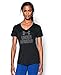 Under Armour Women's Tech Branded V-Neck, Black (001)/Graphite, Medium