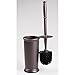 MetroDecor mdesign Bowl Brush, Plunger, Toilet Paper Holder, Round Wastebasket Trash Can, Bronze, Set of 4