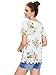 MakeMeChic Women's Scallopped Flower Blouse Casual Floral Top White L
