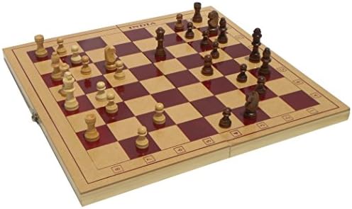 Samaira Folding Chess Board Set Wooden Game Handmade, Classic Game of Brilliance (16 Inch)