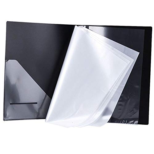 Aimeio 40-Pocket Protector Presentation Book A4 Size 80-Page Capacity,Available for Report Sheets,Artworks,Music Sheets,Clippings School Office Supplies,Black - Thumbnail 2