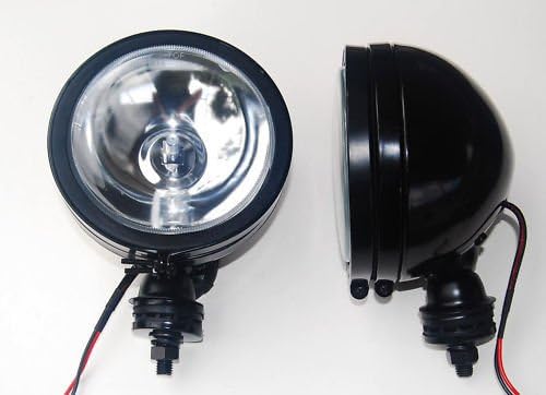 OZ-USA 2X Black HID 6" Round Off Road Light Spot Fog Bar Roof 4x4 Xenon Rack 6000k 55w