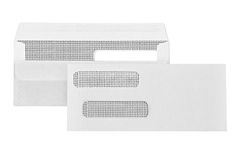 500 Envelope for Busines Checks, SELF-SEAL | Double Window For Addresses, Inner Pattern for Added Security | Ideal Quickbooks Checks | ~Perfect Fit~ Laser Checks Envelopes -Box of 500-