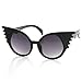 zeroUV - Designer Inspired Fashion Eccentric Unique Round Circle Winged Sunglasses (Black)
