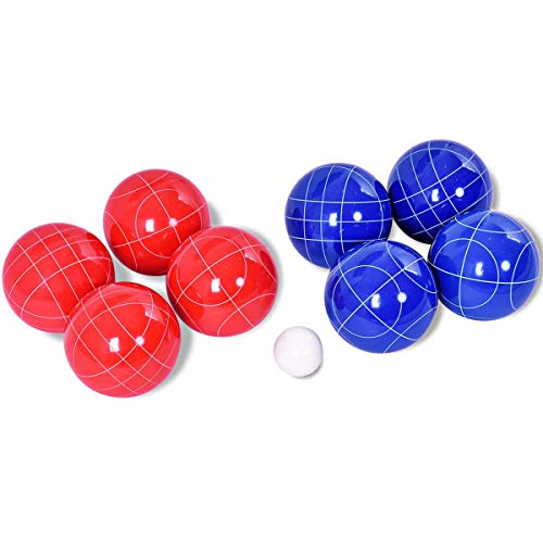 USA_BEST_SELLER Backyard Bocce Ball Set with 8 Balls Long-Lasting Strength Poly-Resin Composite