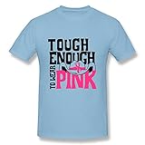 Particular Tough Enough Wear Pink Hat Tee Customized For Men SkyBlue