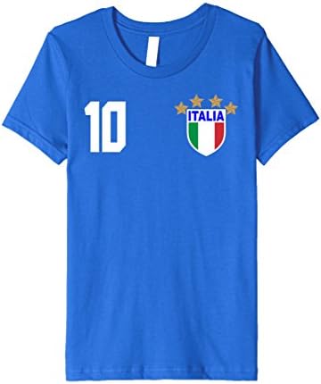 Kids Italia Italian Italiano Italy Calcio Soccer Jersey Tees 10 Royal Blue