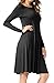 GRECERELLE Womens Long Sleeve Casual Swing Dresses Flare Midi Dress Knee Length