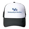 SAXON13-For-Men-Women-Baseball-caps-Mesh-Back-University-At-Buffalo-Logo-Hat-Caps-Black