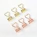 TOYMYTOY Rose Gold Metal Binder Clips with Heart Shaped Handle,File Paper Metal Binder Clips for Office Home School,12Pcs