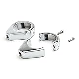 Krator® Chrome Motorcycle Turn Signal Indicator Relocation Fork Clamp Kit Fits 41mm Fork Tubes Universal HONDA YAMAHA KAWASAKI SUZUKI HARLEY DAVIDSON CRUISERS CHOPPERS HOGS Metric Motorcycle Bikes