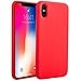 iPhone X Silicone Case, iPhone X Case Miracase Liquid Silicone Gel Rubber Cover with Soft Microfiber Lining Full Body Protection Shockproof Drop Protection for Apple iPhone X- Red