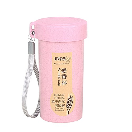 SportHome Fashion Durable 350ml Nature Wheat Straw Portable Water Bottle Drink Container Cup