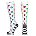 NEWZILL Medical Compression Socks for Women & Men Circulation 20-30 mmHg, Best for Running Athletic Hiking Travel Flight Nurses (Polka Dot, L/XL)