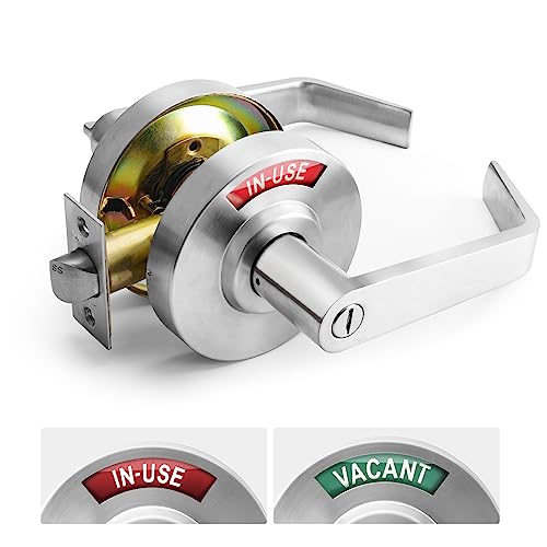 MrArm Privacy Indicator Lock and Lever, Large Grade 2 Commercial Door Handle, Bathroom Door ...