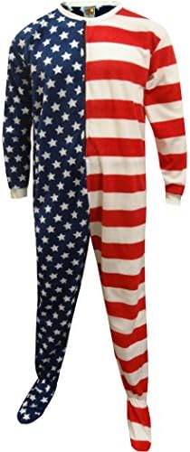 Mens Fun Prints Footies Footed One Piece Pajamas