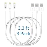Lightning Cable, GEEPIN 3ft APPLE CERTIFIED USB Sync and Charging Lightning Cable for iPhone 6/6s/5/5S/5C, iPad 4, iPad Air 1/2, iPad Mini 1/2/3 (3 Pack)