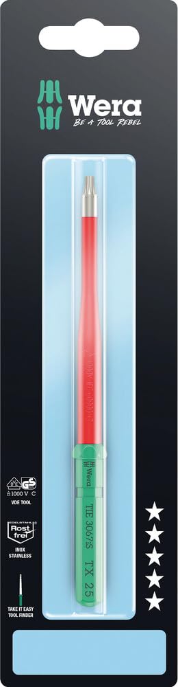 Wera Kraftform Kompakt VDE 3067 is TORX® Take It Easy SB, Stainless Steel, TX 25 x 157 mm