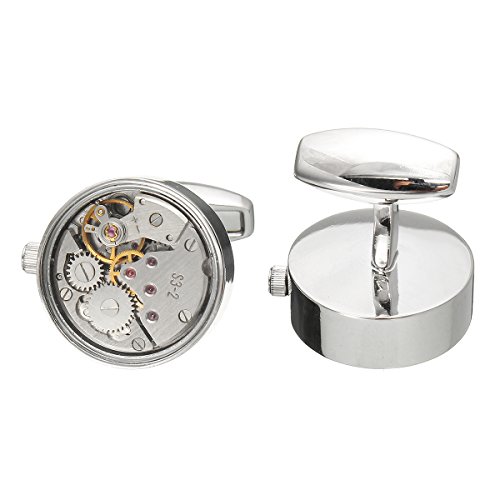 Cufflinks,Baban Cufflinks for Men,Deluxe Steampunk Cufflinks Movement Cufflinks with Glass Cover Walk after Winding for Men/Women/Lover/Friends/Wedding/Anniversaries/Birthdays 1 Pair