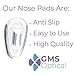GMS Optical Tear Drop Push-in Silicone Nose Pads for Glasses, Sunglasses, and Eye Wear - 11mm (2 Pair)