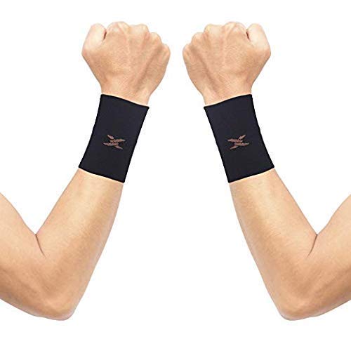 Thx4COPPER Compression Wrist Sleeve-Copper Infused Wrist Support for Men &Women-Improve Circulation and Recovery 1 Pair,Black,XXXL